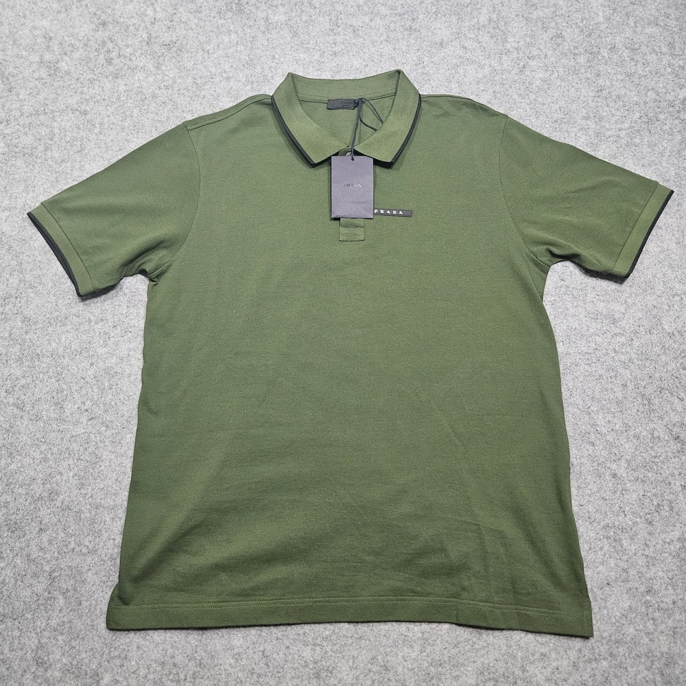 Prada Contemporary Minimalist Green Pique Polo XXXL Never Worn NWOT $995 MSRP
